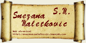 Snežana Maletković vizit kartica